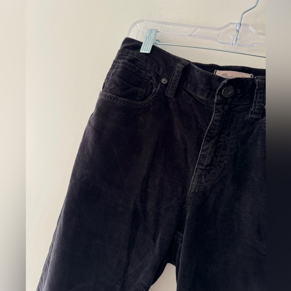 Madewell Velvet High Riser 9" Skinny Skinny Black Velvet Pants‎ - Picture 3 of 7